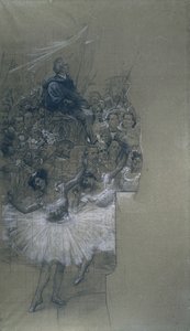 Ballet Dancers and Carlos Gomes - Cartoon for the Transfer of the Grand Drape of the Municipal Theater of Rio de Janeiro
